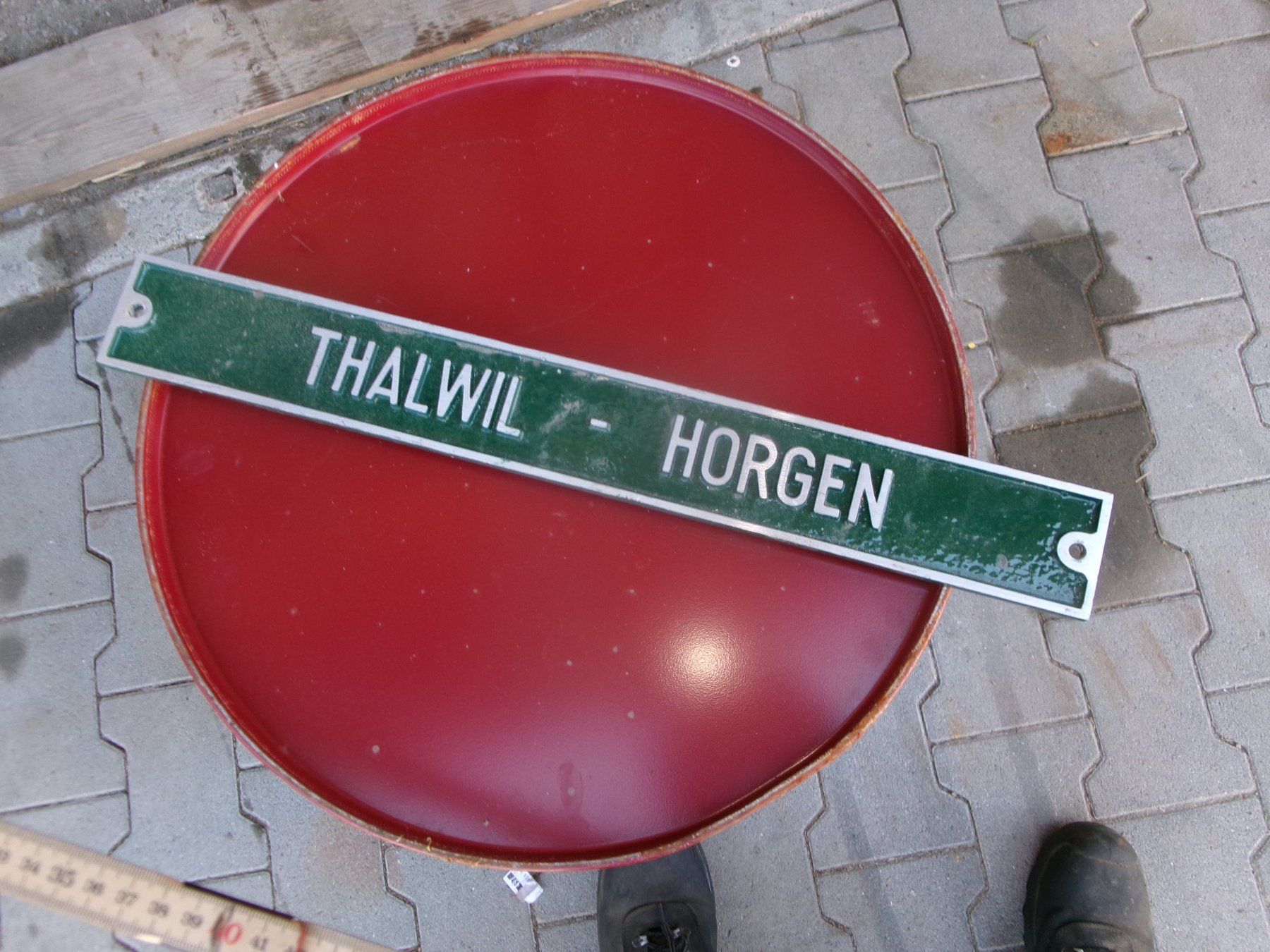 Insegne: Originales Aluschild  Thalwil-Horgen, – Usato da Eschenbach SG venduto da GM-29