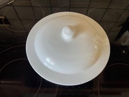 Weisser Emaille Topfdeckel mit Knauf 23cm Ø 👍
