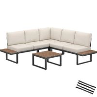 Garten Lounge Set 4-teilig mit Aluminiumgestell VERANO