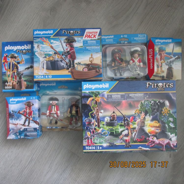 PLAYMOBIL KONVOLUT PIRATEN Zubehör Figuren Boote Waffen Schatz Kanone