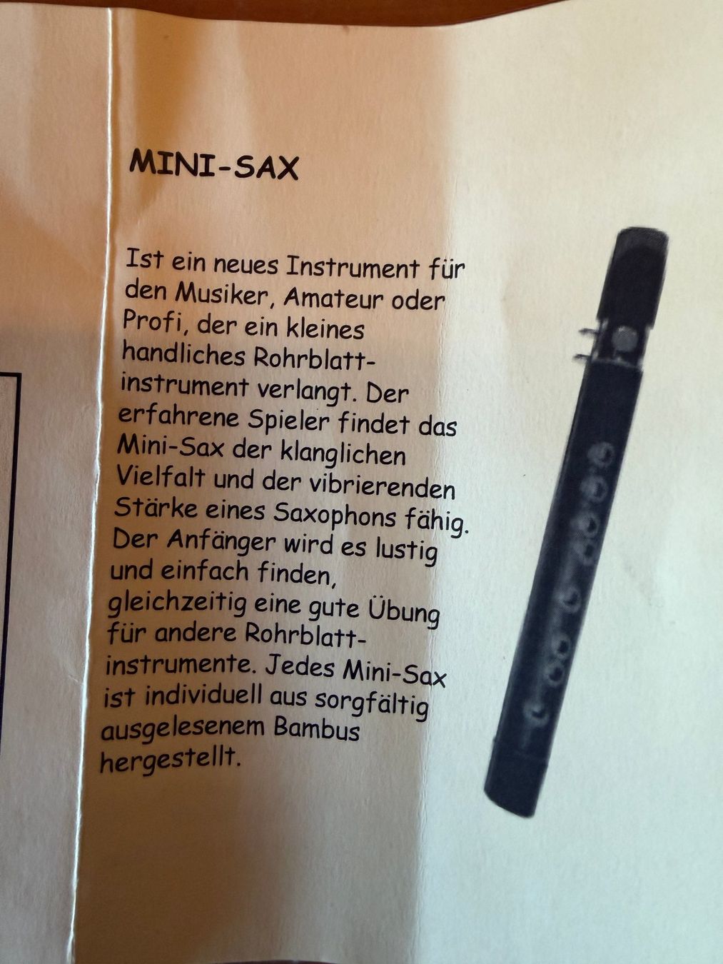 Strumenti musicali: Mini Saxophon mit Grifftabelle und Anleitung – Usato da Zofingen venduto da Schekke 4