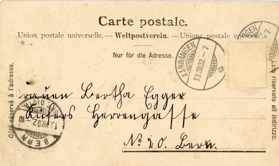 Ansichtskarten: Aarwangen  BE         um  1 9 0 2 – Gebraucht aus Brig von Valcards54 1