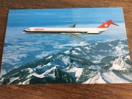 Swissair Postkarte McDonnell Douglas DC-9-81 Flugzeug Sch...