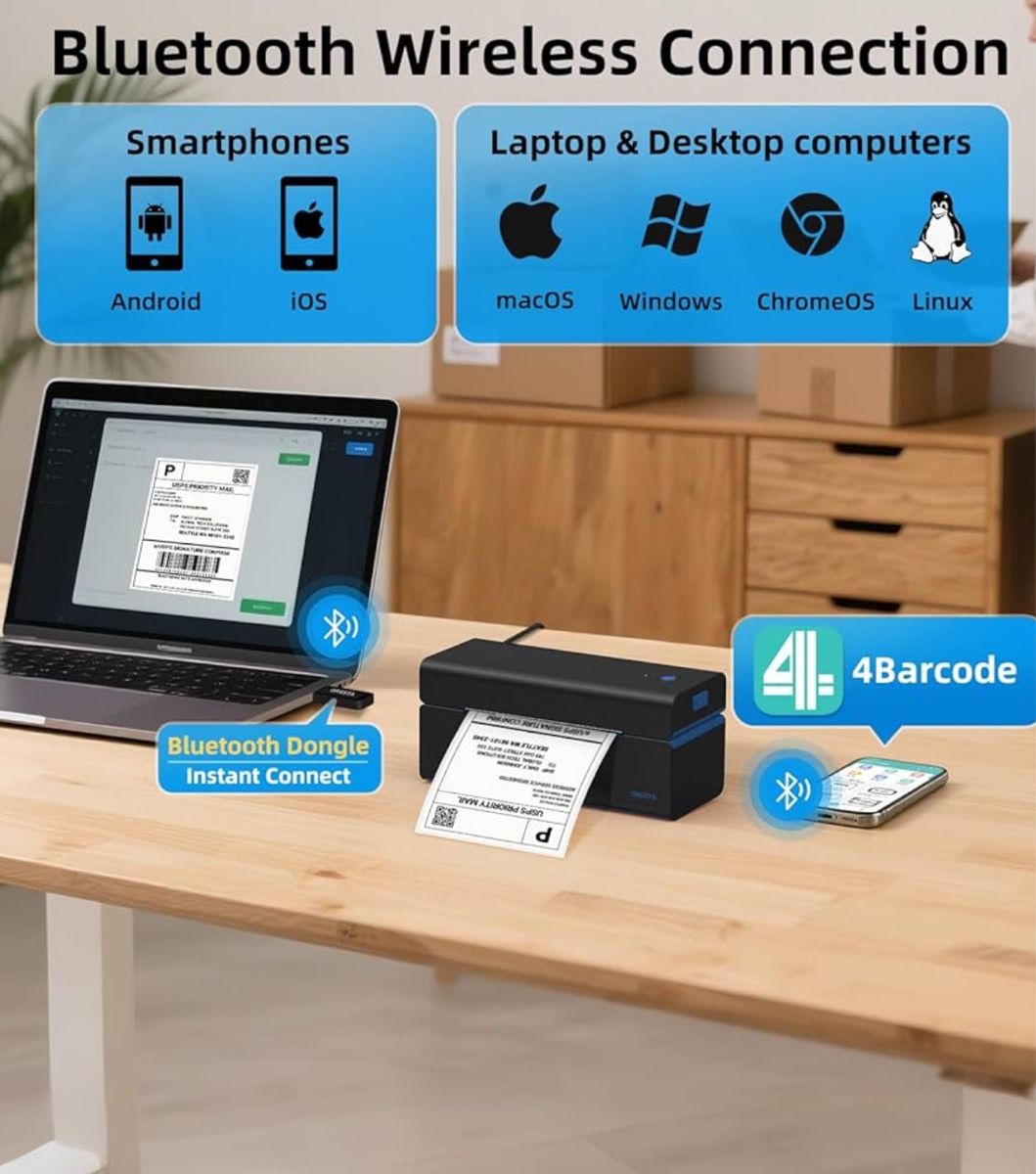Stampanti: ORGSTA T001 Plus Etikettendrucker Bluetooth USB – Nuovo e nell'imballaggio originale da Suhr venduto da SchnapperCH 1