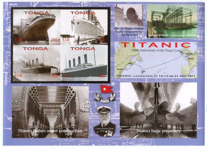 Tous les timbres: Block "Titanic". Tonga. – Neuf avec emballage d'origine à Basel par Butsch5