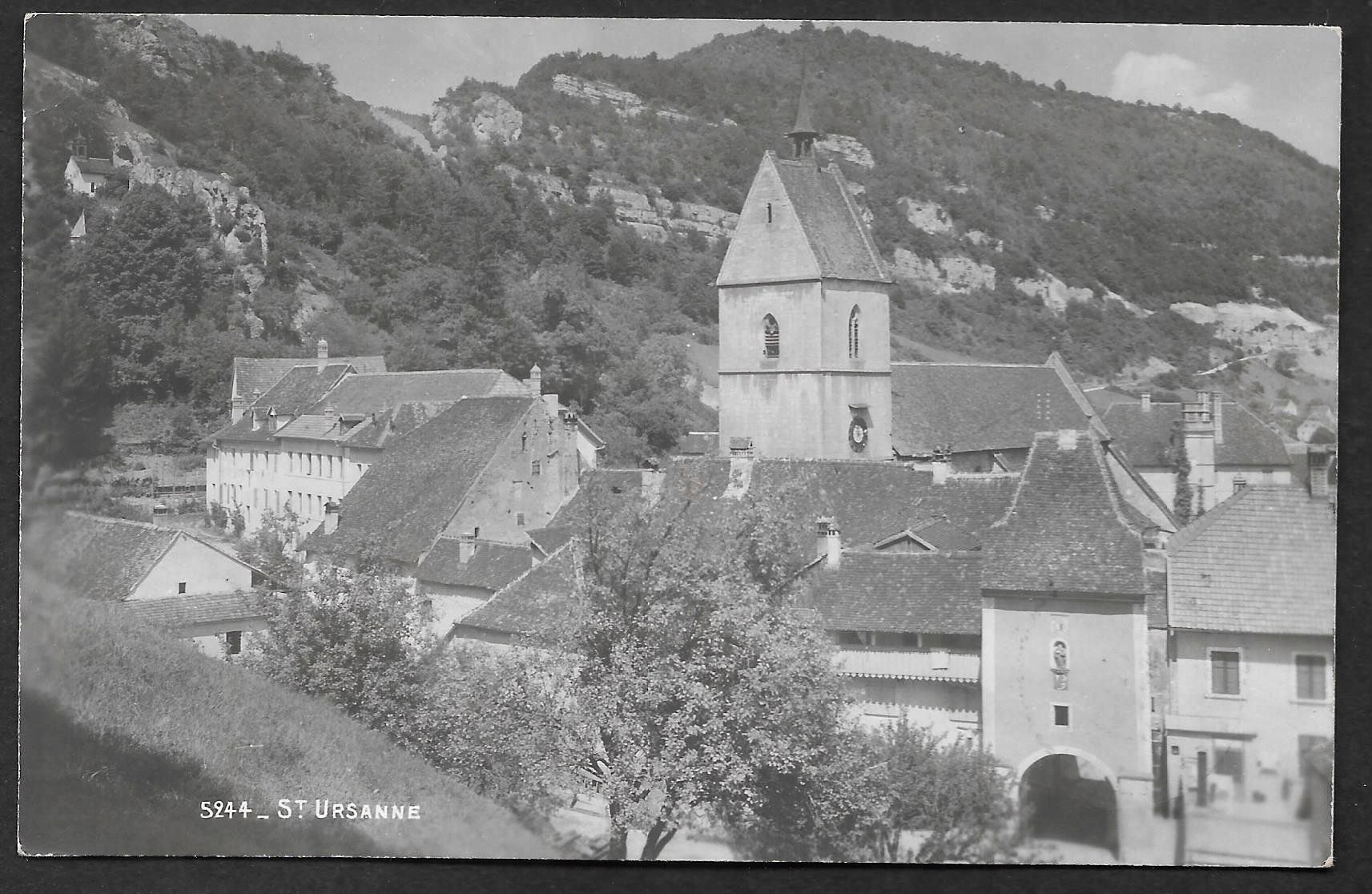 Cartoline postali: St. Ursanne Teilansicht Feldpoststempel – Usato da Olten venduto da clotaldi