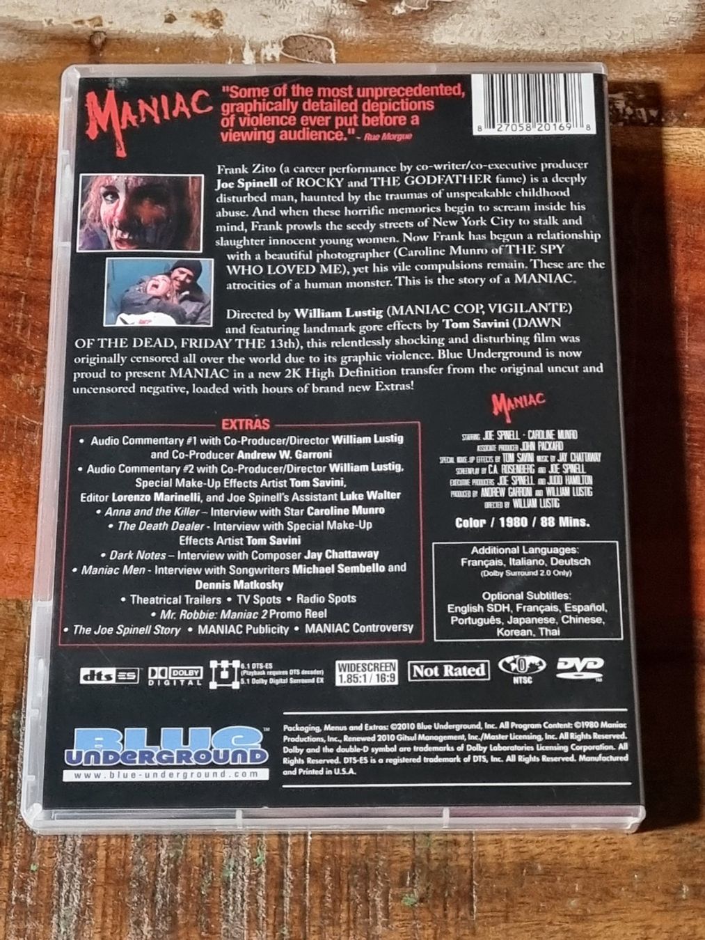 Tutti i DVDs: Maniac, DVD Horror Uncut 2-Disc Edition RAR – Usato da Winterthur venduto da Belzarek 1