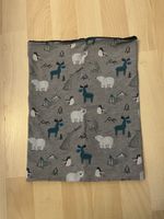 Kids Winter Neck Warmer Polar Animals Fleece-Lined Grey Blac