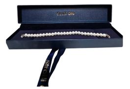 Stroili Oro Bracelet Perles Argenté 23cm Neuf Boîte