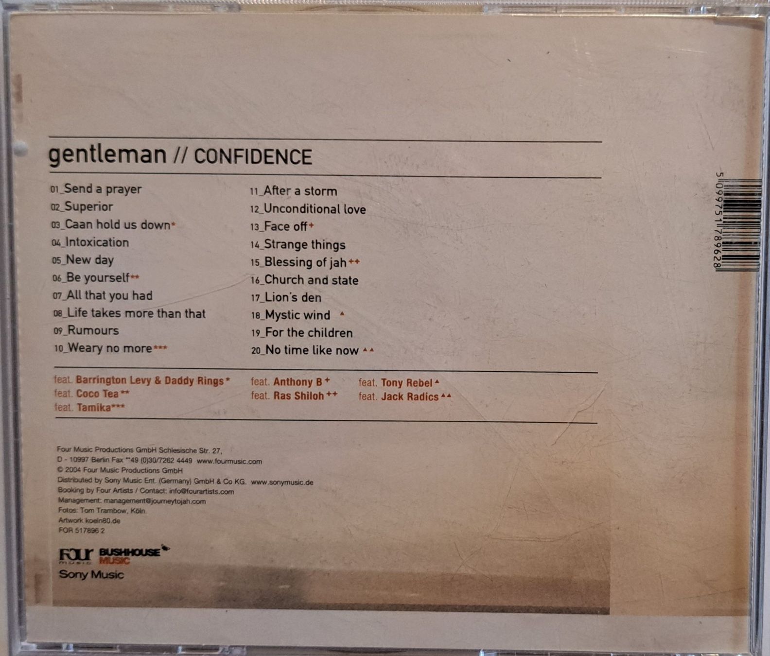 CD: GENTLEMAN - CONFIDENCE – Usato da Tenniken venduto da mik_6mxg 5