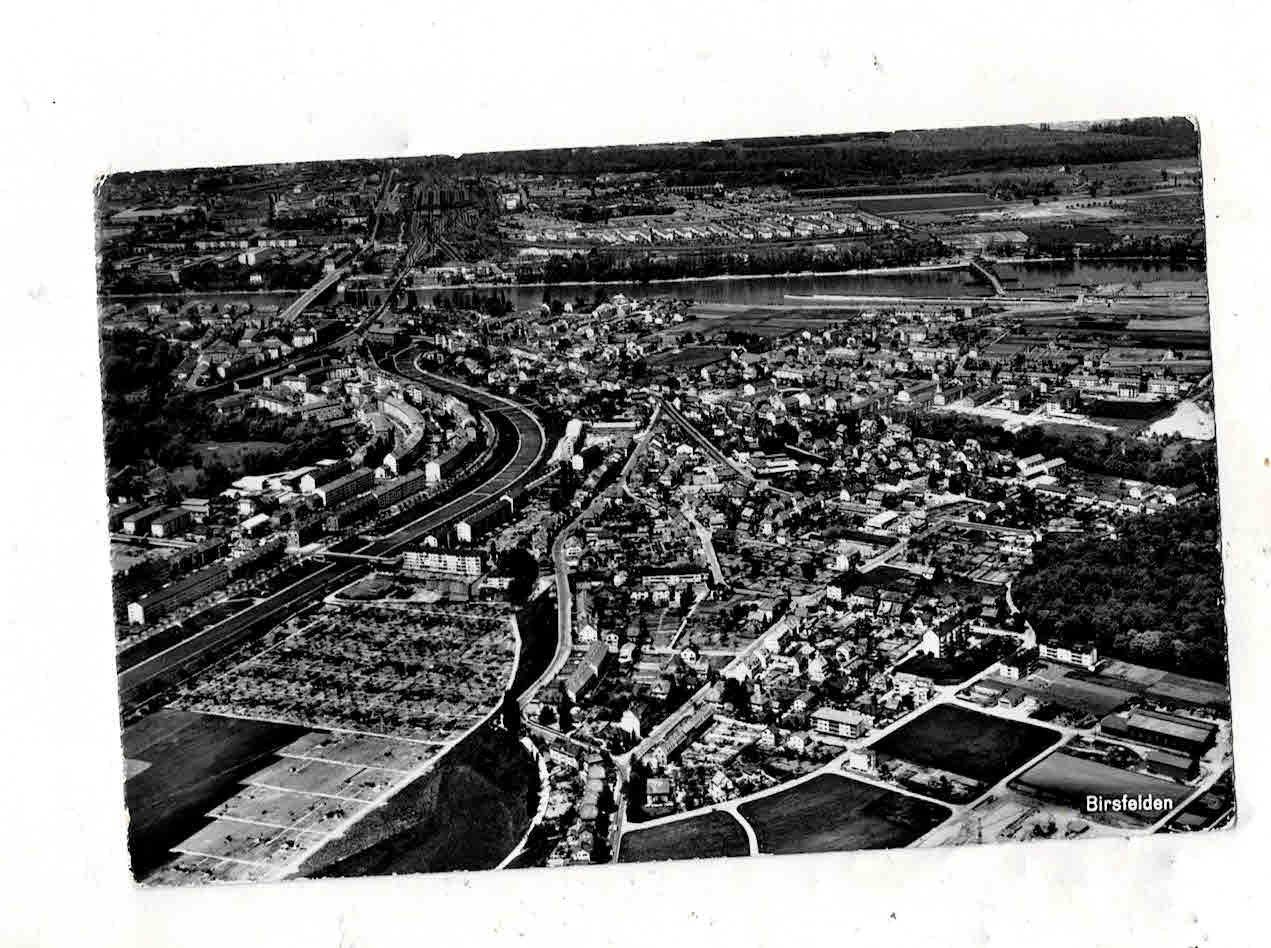 Ansichtskarten: Birsfelden Flugaufnahme 1958 – Gebraucht aus Sulz AG von Oberdanne8