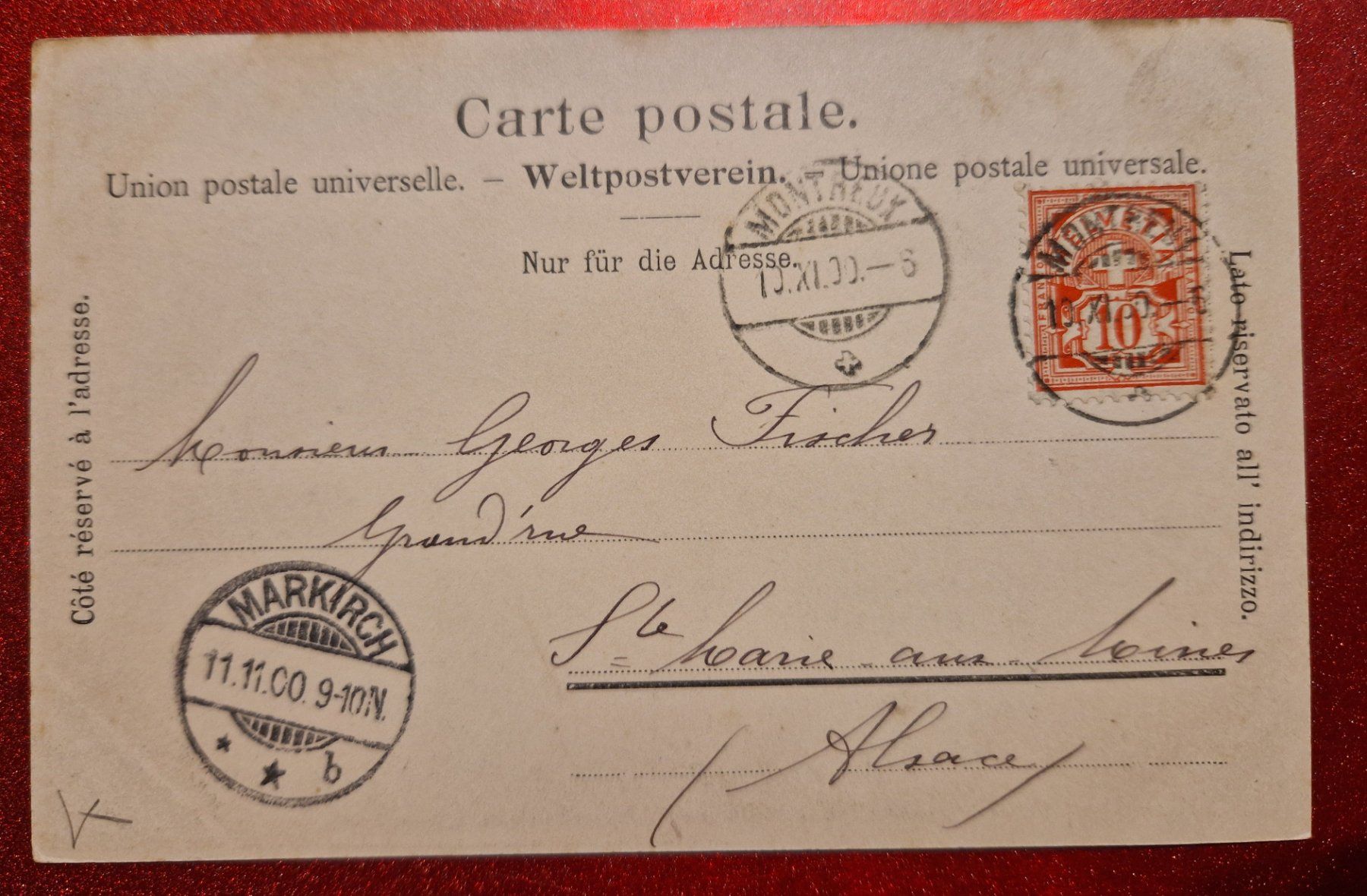 Cartoline postali: Gorges du Trient 11.11.1900 – Usato da Melchnau venduto da Fishel 1
