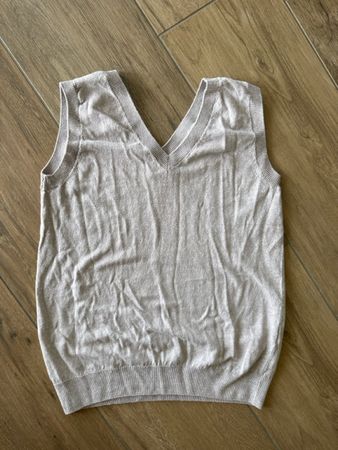 Damen Falconeri Strickweste V-Ausschnitt beige