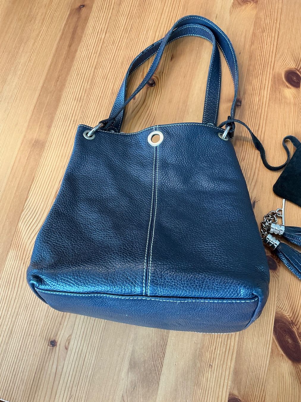 Borse da donna: Elegante  Damentasche,    LEDER,  dunkelblau – Usato da Aesch BL venduto da Fortexx 3