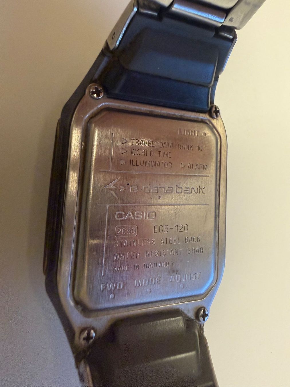 Casio Orologi: Casio Databank EDB-120 Uhr Stainless Steel Back gebraucht – Usato da Schlieren venduto da schnuggi07 2