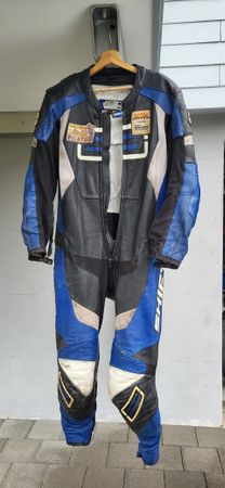 Motorrad Kombi SHIFT Leder blau/schwarz Grösse M gebraucht, 