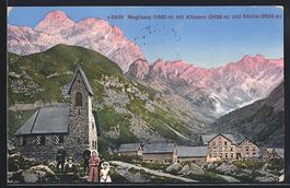 Meglisalp, Ortsansicht mit Kirche, Altma