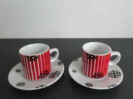 2 Pfister Espresso Tassen, by Lela Scherrer 2011/12 / NEU