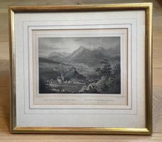 Antiker Stahlstich Oberhalbstein Graubünden Rohbock Fesca