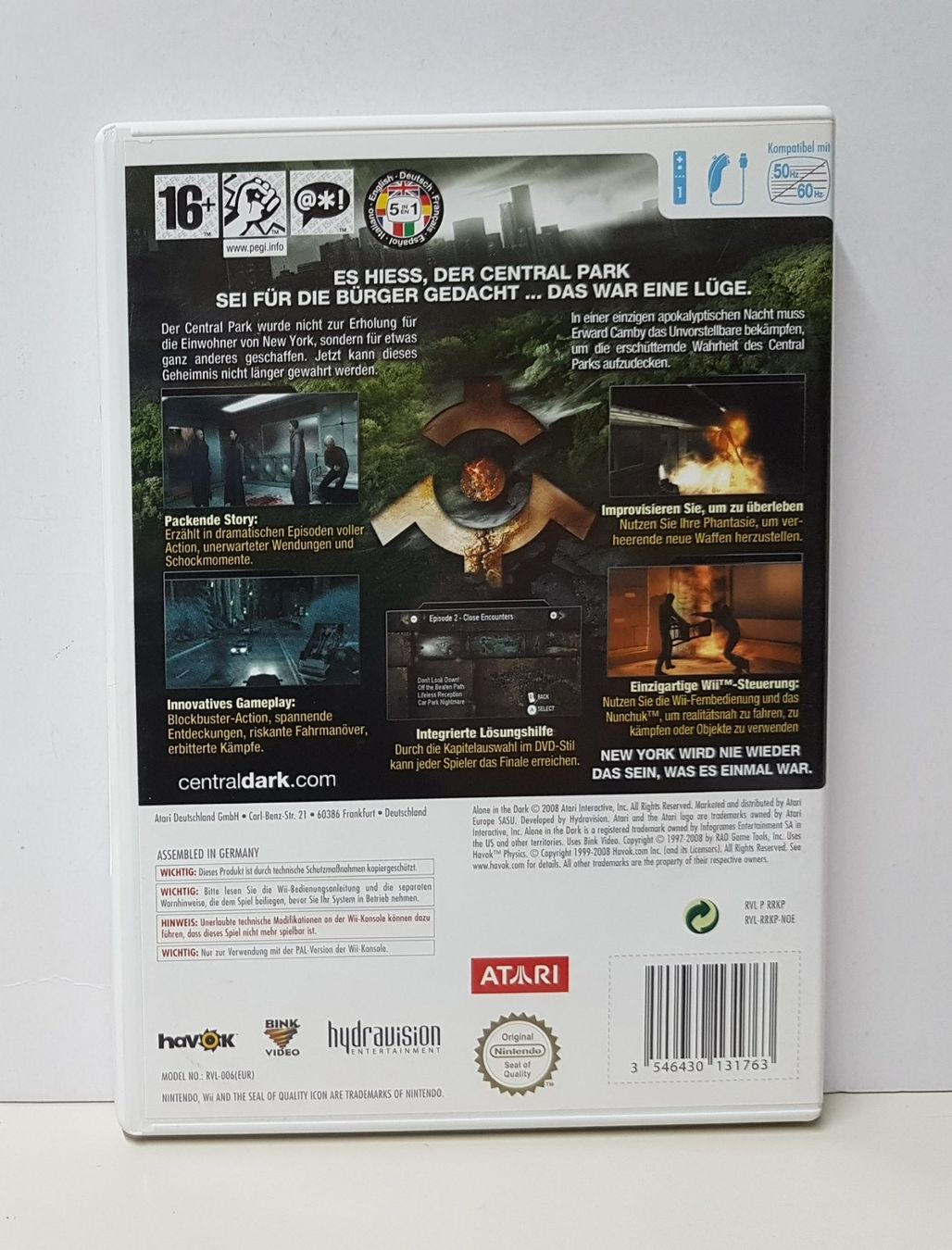 Nintendo Spiele: Wii Alone in the Dark der Central Park – Gebraucht aus Schüpfheim von Game-Paradis 2