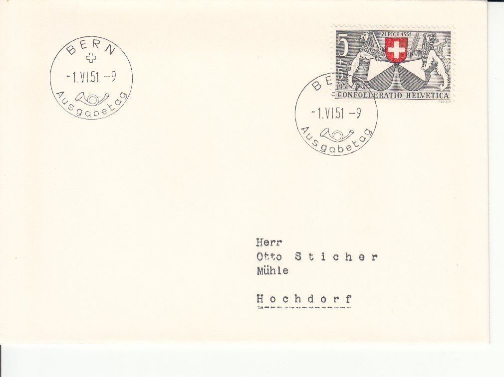 Tutti i francobolli: SBK B51 - B55 FDC d – Usato da Bürglen TG venduto da StampGraf 1