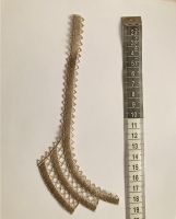 Applik echte St. Galler Spitze taupe 1 Paar