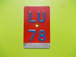 Velonummer / Fahrradnummer LU 78