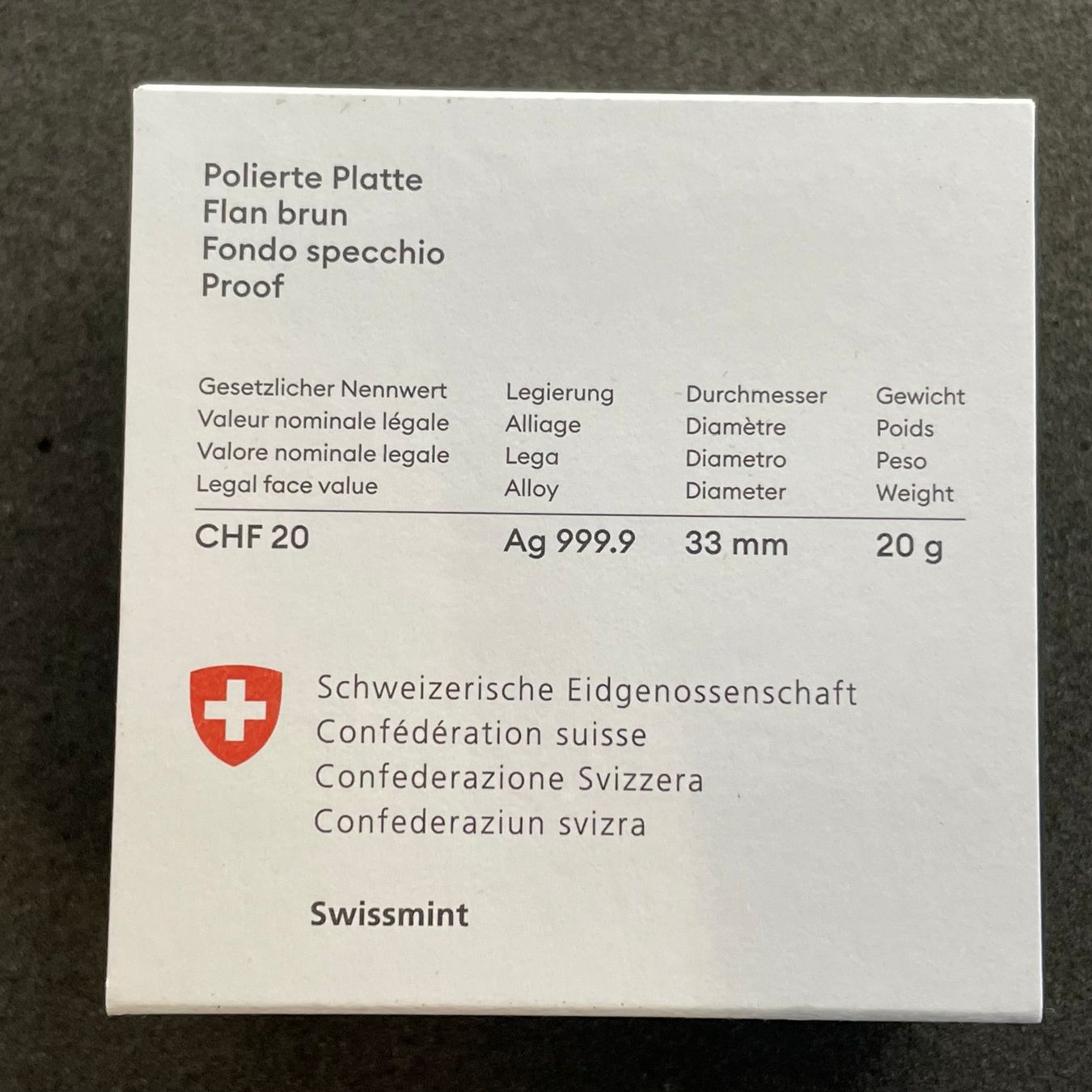Tutti le monete: 20 Franken Silber Mani Matter PP 2022 – Usato da Reitnau venduto da tb-muenzen 4