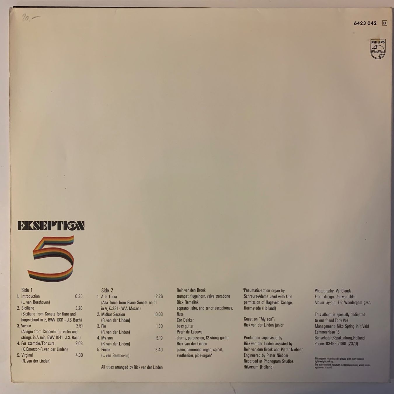 Vinyles: Ekseption  - 5 LP,  Vinyl Schallplatte – D'occasion à Aesch BL par BernisFlomi 1