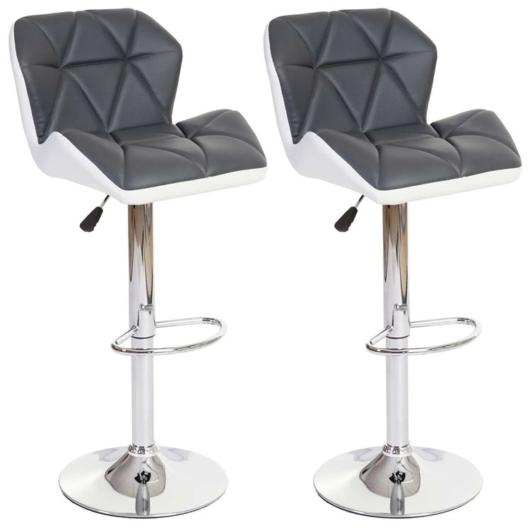2er-Set Barhocker, höhenverstellbar Kunstleder 1