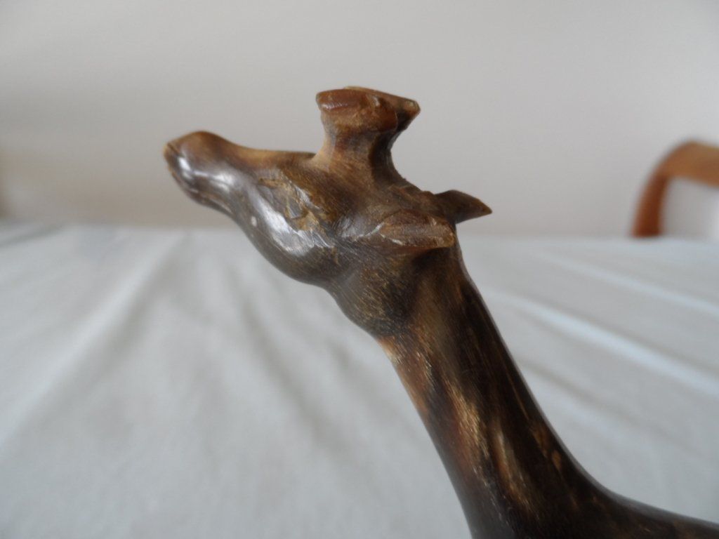 Figuren: Antike Giraffenfigur aus Horn, handgeschnitzt! – Gebraucht aus Zürich von Putsch92 4