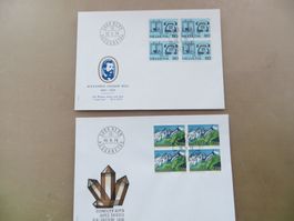 2 Briefe FDC Sondermarken 4erBlocks 1976