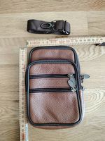 Echtleder Umhänge-Gürteltasche Neu in hellbraun