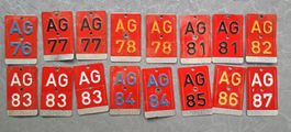 16 Alte Velo-Nummern, Kanton AG, 76-87