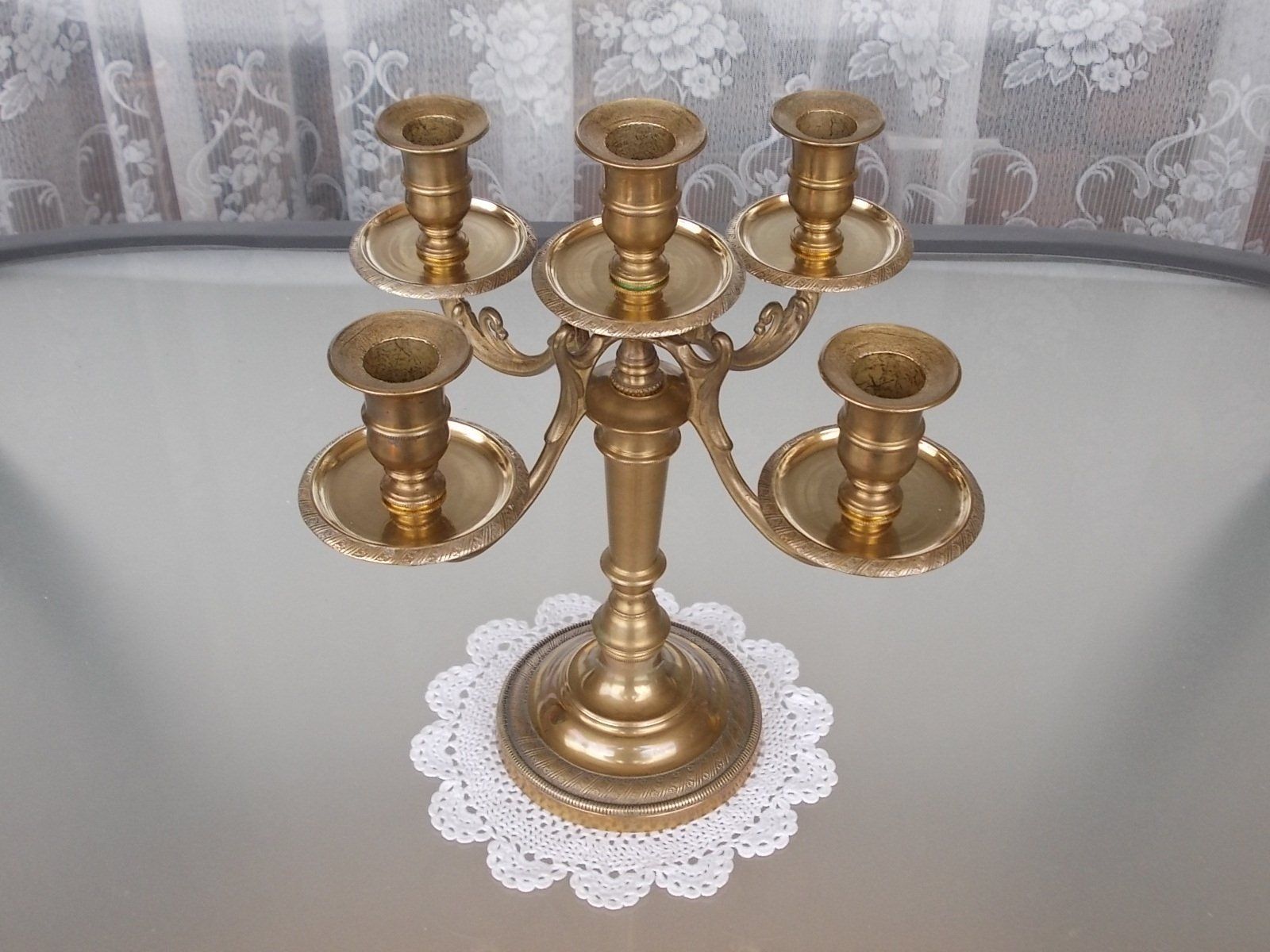 Portacandele: 34cm Empire-Stil Prunk Messing Kerzenständer 5flammig 2280gr – Usato da Ostermundigen venduto da eschbe 6