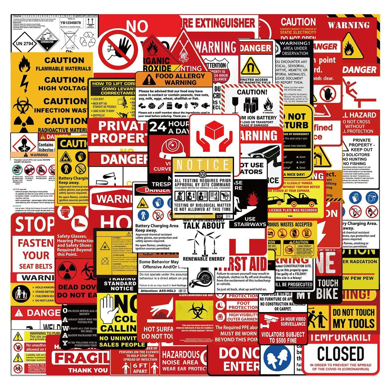 Sticker: 50 stk. Gefahr Verbot Zeichen Erinnerung – Nuovo e nell'imballaggio originale da Uerkheim venduto da Kaufoption 5