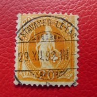Stehende: 66C, Vollstempel von ESTAVAYER LE LAC: 29.12.1892