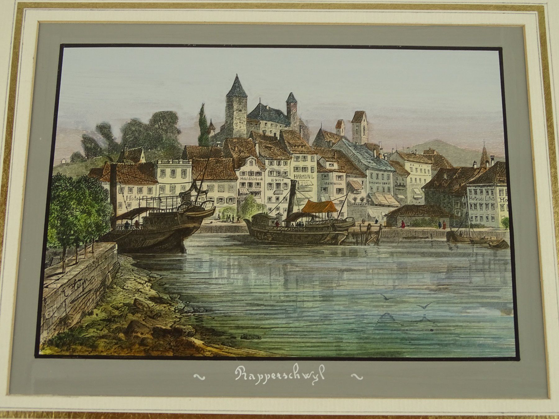 Incisioni: RAPPERSWIL, HOLZSTICH UM 1880 – Usato da Grüningen venduto da Kartensammler 2