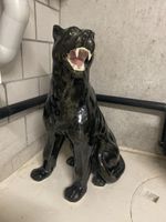 Porzellan Panther schwarz antik
