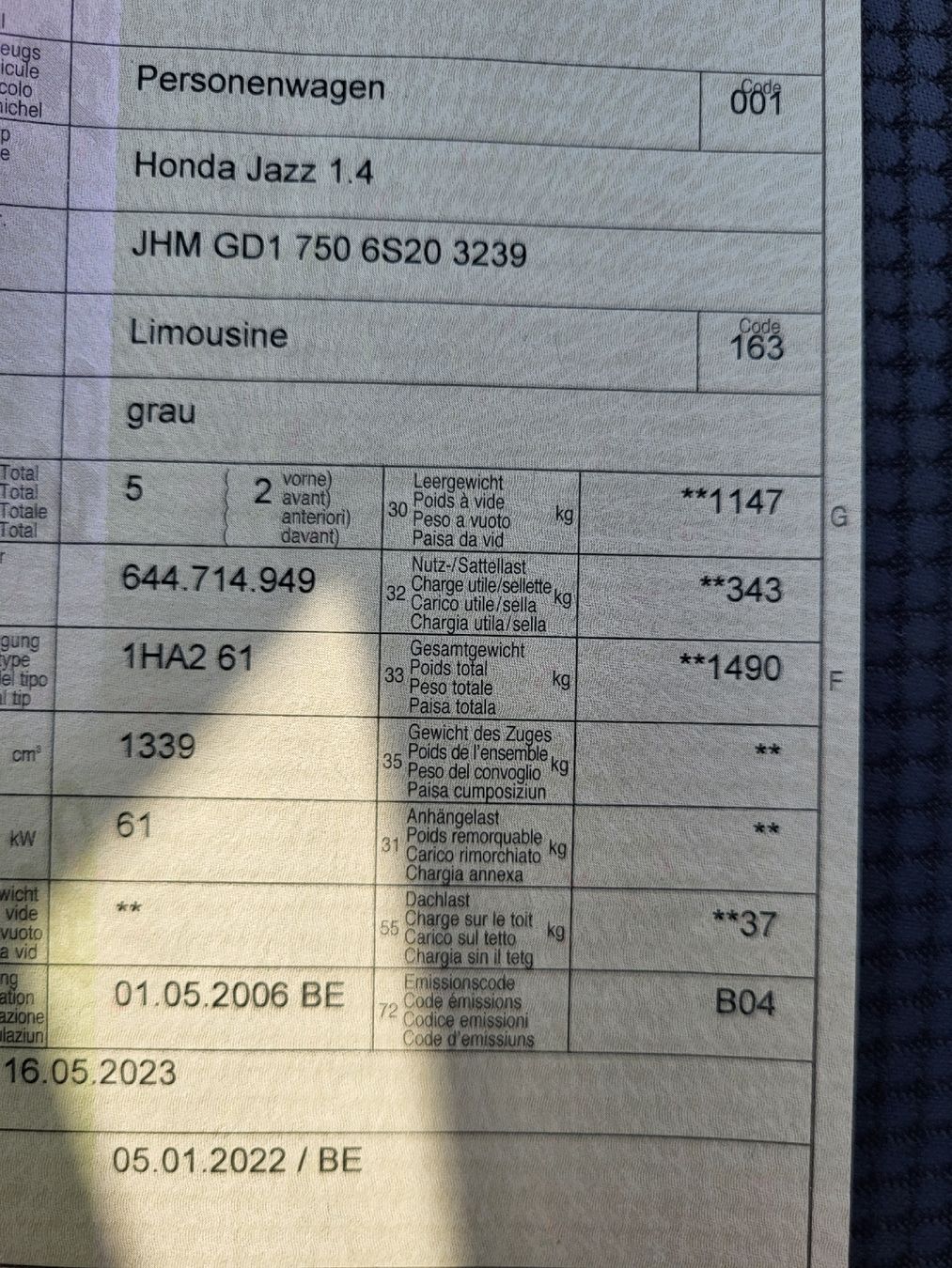 Honda Automobili: Honda Jazz  – Difettoso da Mettmenstetten venduto da Cbrxx 3