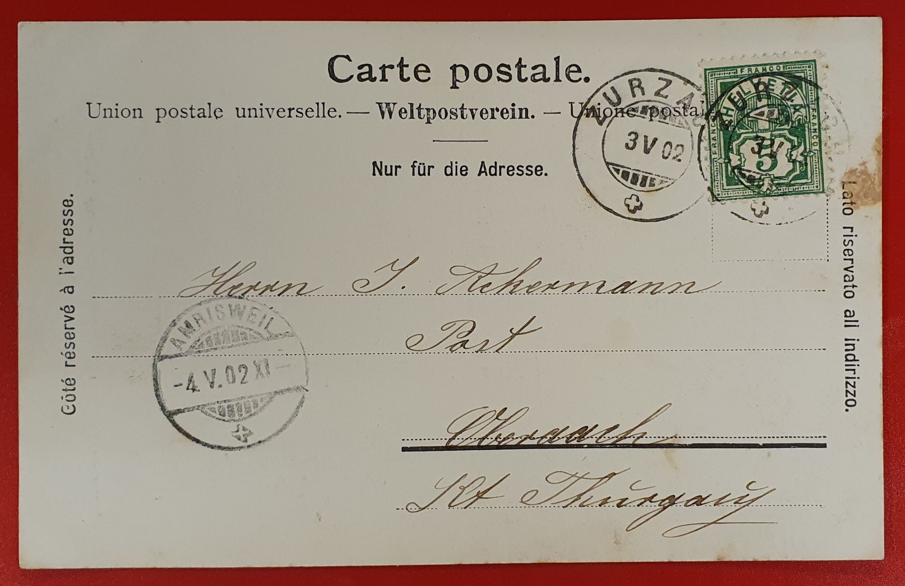 Cartoline postali: Zurzach 1902 - Schützenfest – Usato da Kreuzlingen venduto da Rschweiz1 1