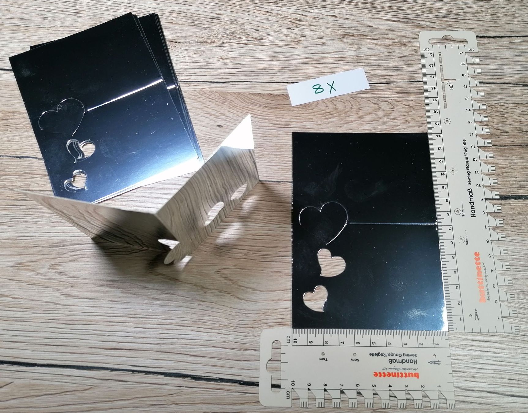 Cartoline: 8x mini Karten, Silber, mit Herz - DIY Grusskarten Basteln – Nuovo (secondo la descrizione) da Zollikofen venduto da Blackie