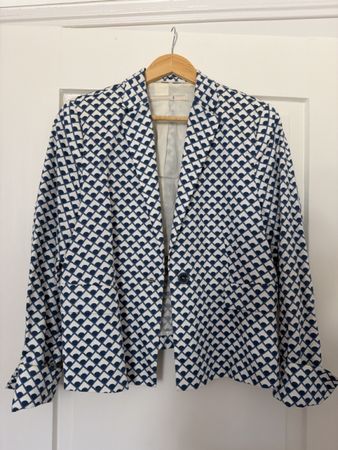 Schumacher Blazer weiss/blau Grösse 5 (L)