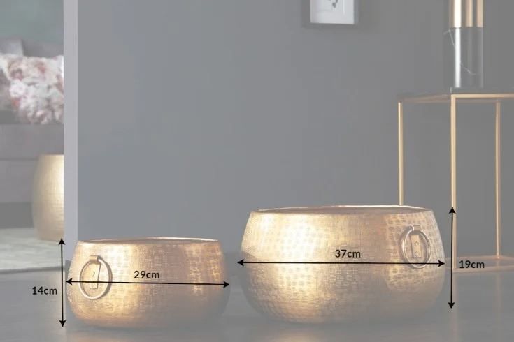 Ciotole: Handgefertigte Schalen 2er Set gold – Nuovo e nell'imballaggio originale da Winterthur venduto da aredo 8