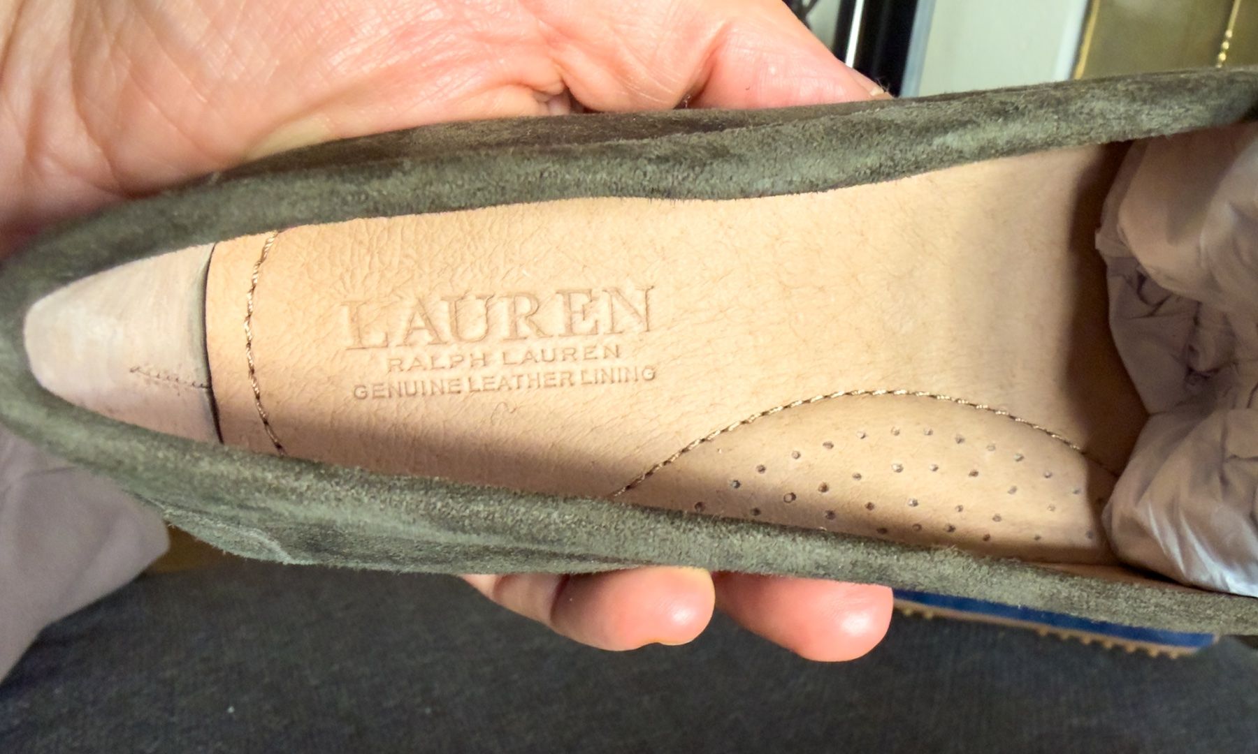 Ralph Lauren Scarpe da donna: RALPH LAUREN Loafer Mocassin; Gr. 35.5, dark olive – Nuovo (secondo la descrizione) da Zürich venduto da stevocem 3