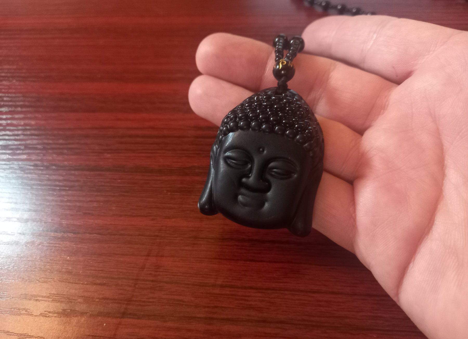 Catenine: Obsidian Buddha Halskette - Collier Buddha en obsidienne – Nuovo e nell'imballaggio originale da Bussigny venduto da NATURALO 1