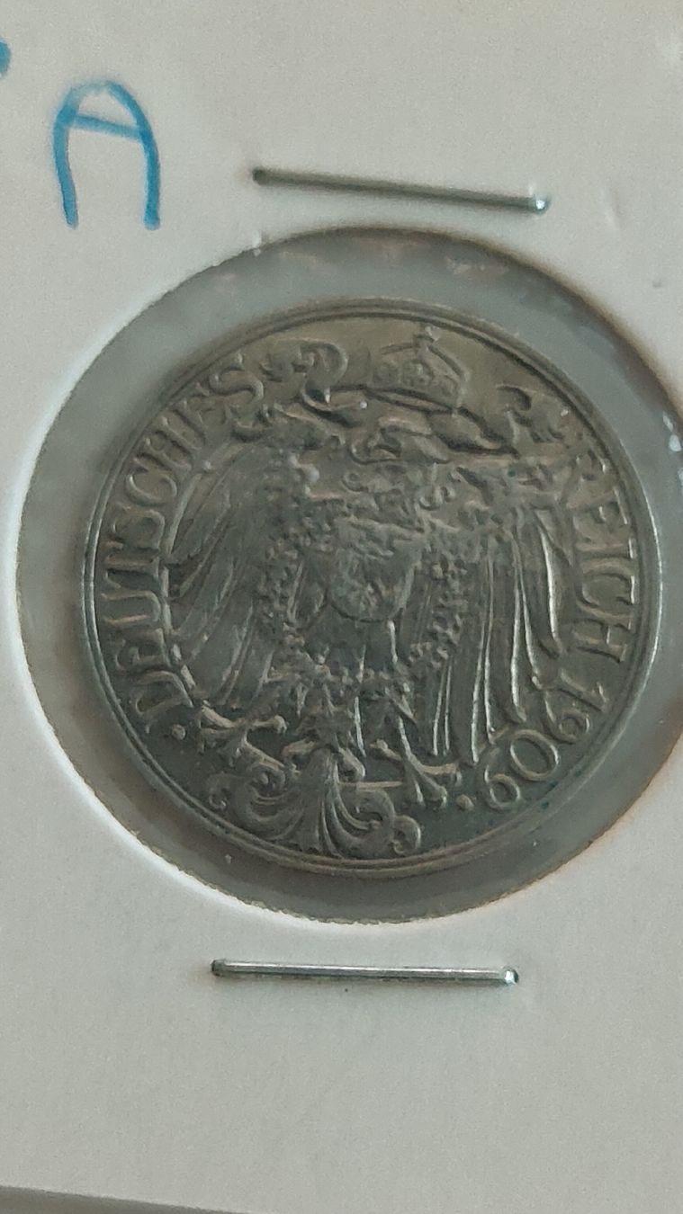 Tutti le monete: 25 Reichspfennig 1909D (LP2) – Usato da Neuenhof venduto da tap_mxt6