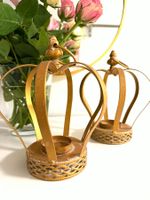 2x Deko Vintage Shabby Kerzenhalter Krone