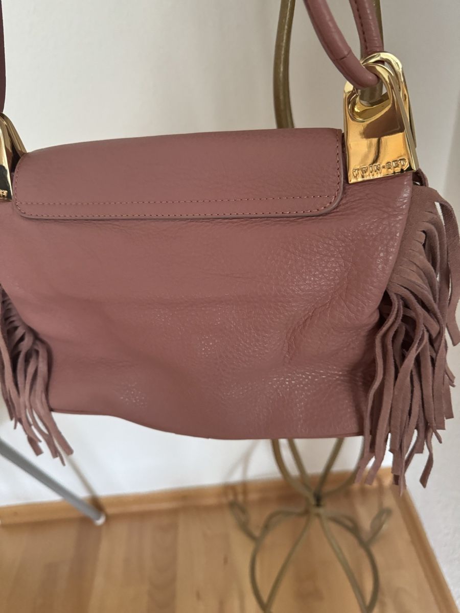 Twinset Borse da donna: Neu TWINSET Leder Tasche mit fransen Rosa – Nuovo e nell'imballaggio originale da Bern venduto da Ninitto 3