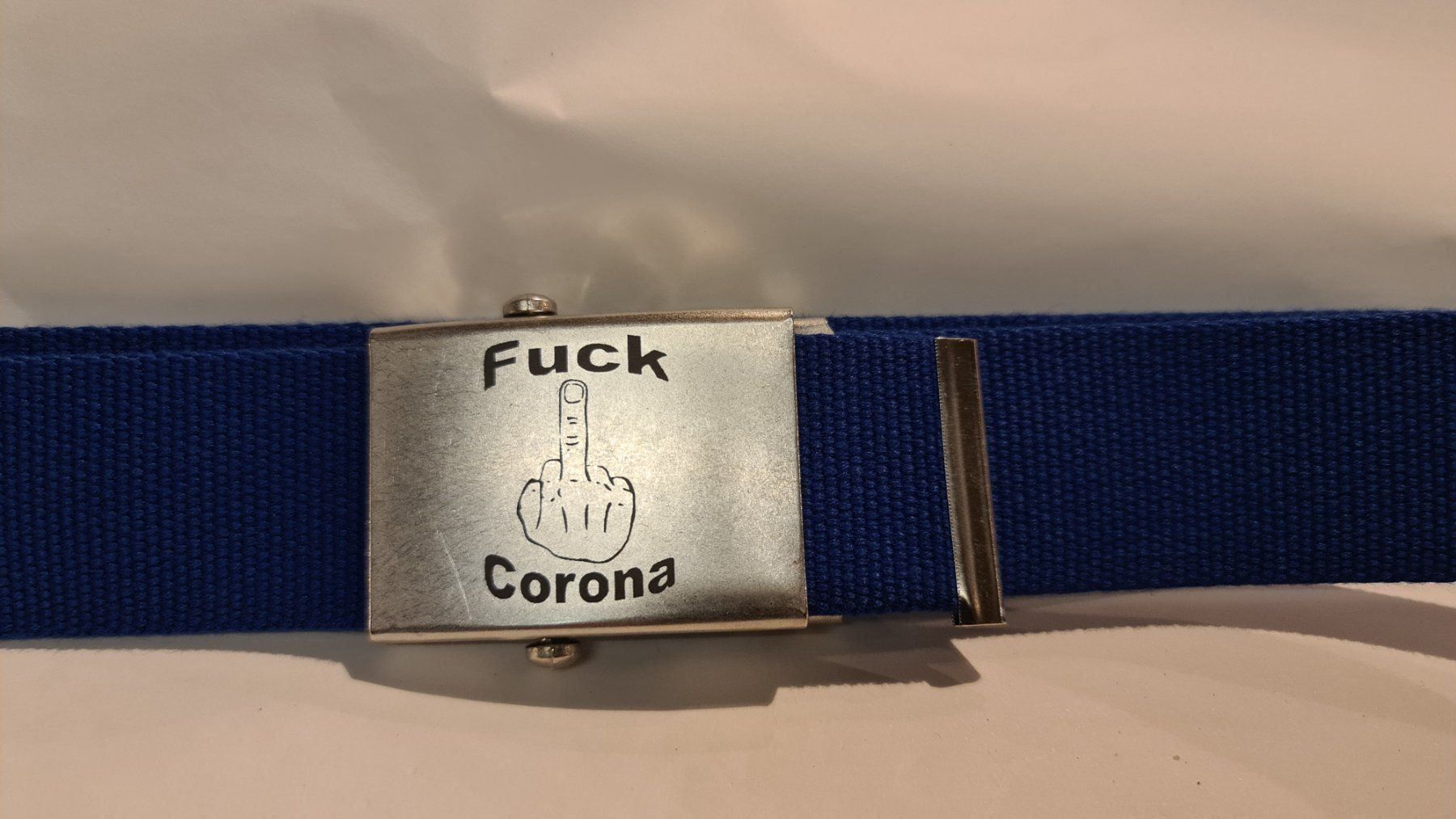 Cinture: Stoffgürtel mit Fuck Corona Logo – Nuovo e nell'imballaggio originale da Sins venduto da sagitarius58 4